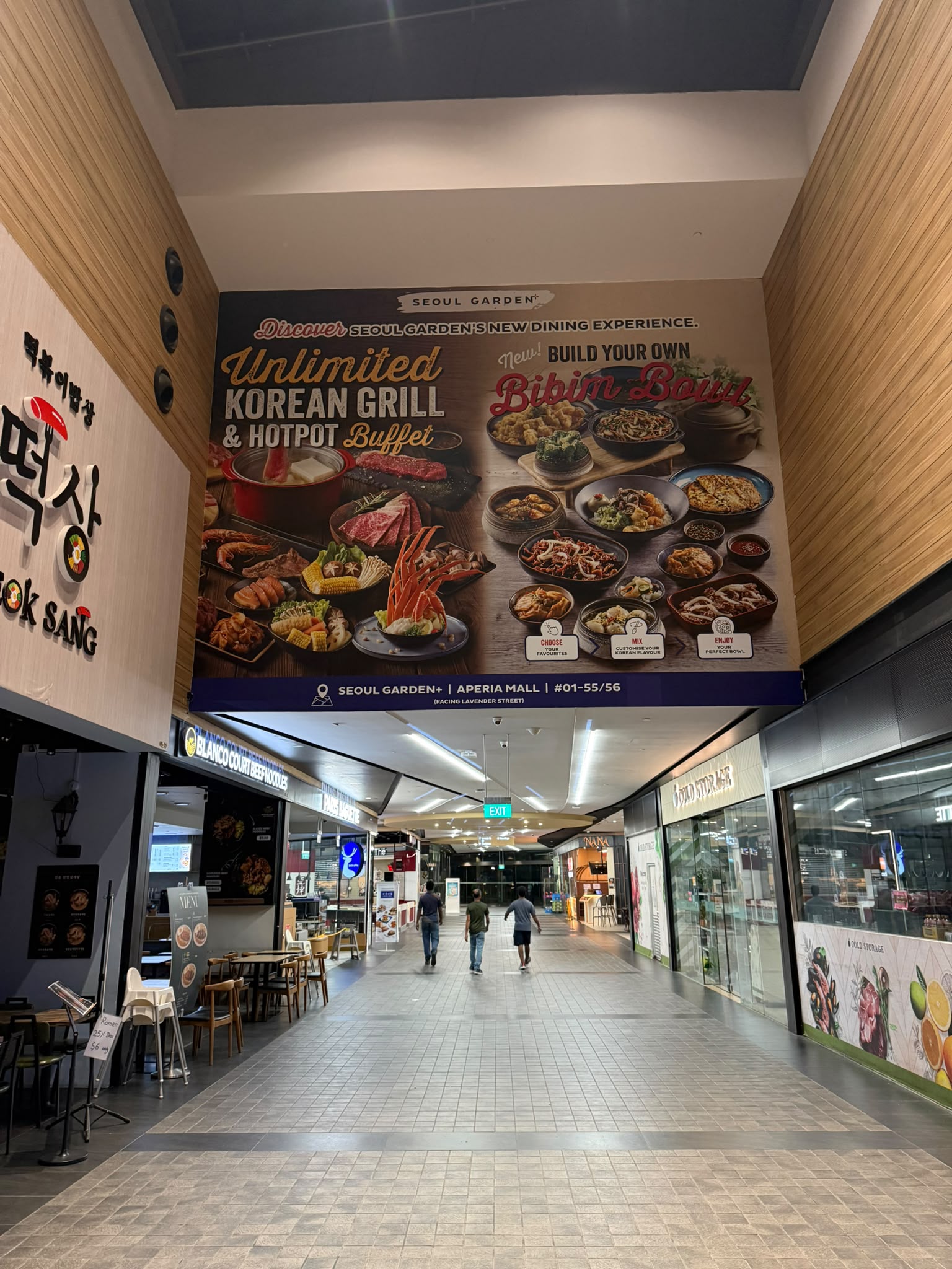 Overhead printed banner